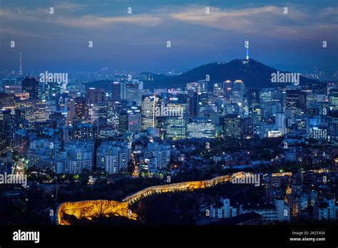 Seoul skyline in the night, South Korea Stock Photo - Alamy