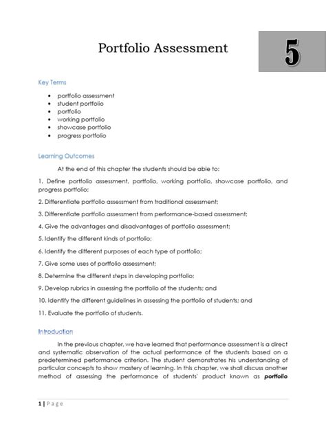 Lesson 5 Portfolio Assessment Pdf Educational Assessment Teachers