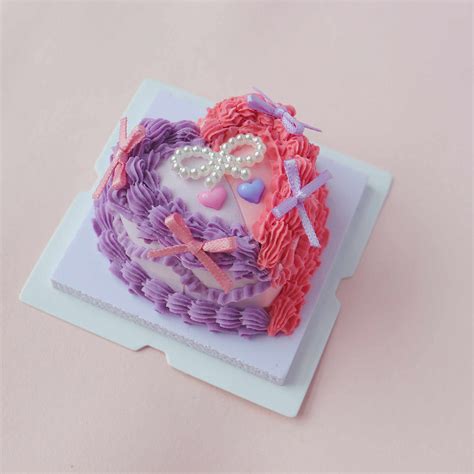 Enchanted Dual Tone Heart Mini Cake Kit Purple Pink Air Dry Clay With