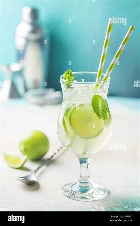 mojito cocktail  lime  mint stock photo alamy