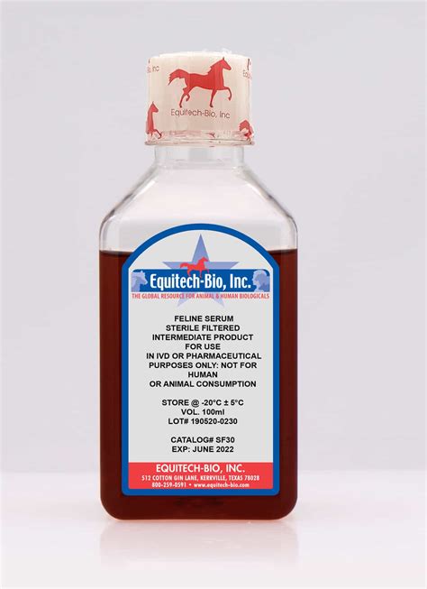 Sf30 Sterile Filtered Feline Serum