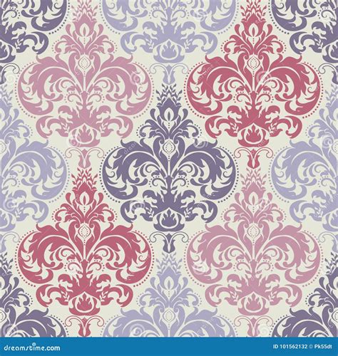 Vector Damask Seamless Pattern Background Classical Luxury Old