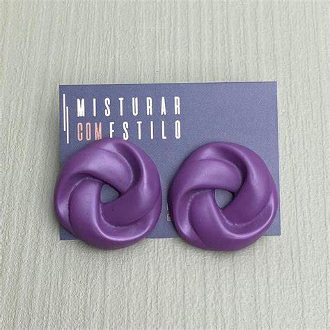 Brinco Trança Violeta Fosco Misturar Estilo Acessórios