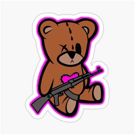 Savage Teddy Bear Sticker For Sale By Mimimoyao Redbubble