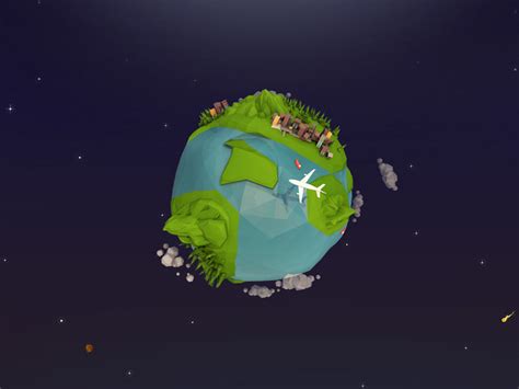 3D Model Cartoon Low Poly Earth Planet VR AR Low Poly Animated