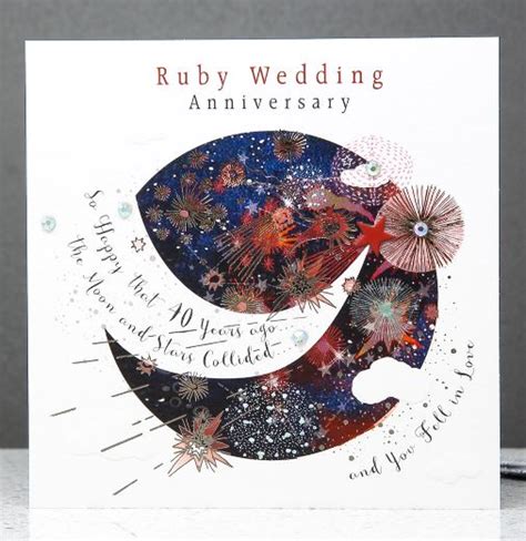 ruby anniversary moon stars card  caboodle