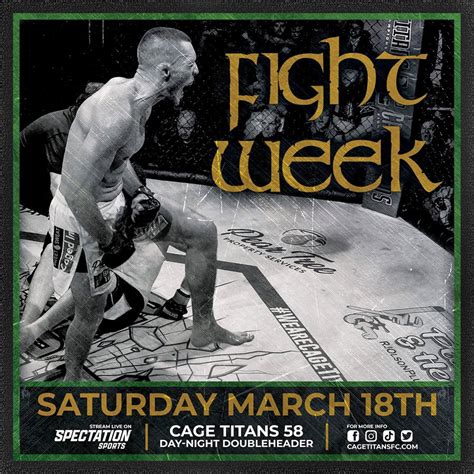 We Are Cage Titans On Twitter Fight Week Ct Saturday March