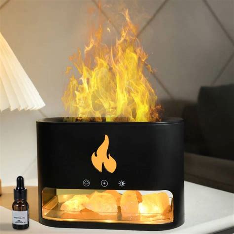 Humidificador Difusor de Aromaterapia Flame Black Ultrasónico USB 250ml