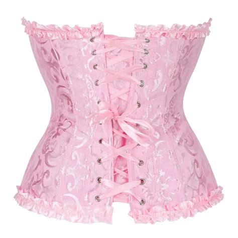 Bustier Sexy en Satin Jacquard pour femmes Corset à motif Floral