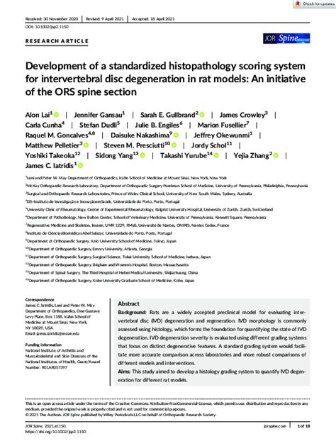 Pdf Development Of A Standardized Histopathology Scoring System For