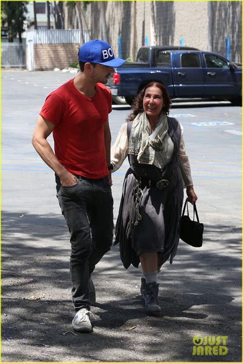 Shia Labeouf Holds His Mom Shaynas Hand While Out To Lunch Photo