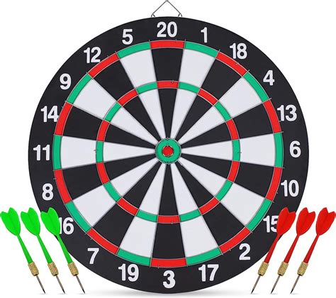 Dart Board Setdouble Sided 15 Inch Dartboard Game With 6