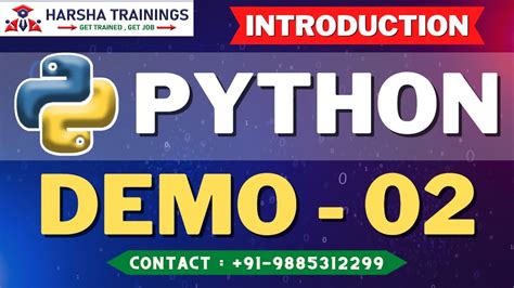 Python Demo 02 Python Introduction Python Programming Easy To Learn In Harsha Trainings