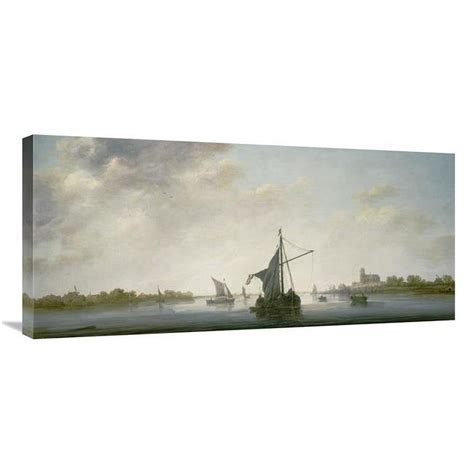 36 In A View Of The Maas At Dordrecht Art Print Aelbert Cuyp