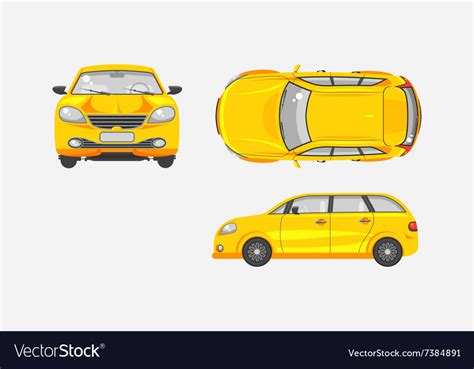 Car hatchback top front side view Royalty Free Vector Image