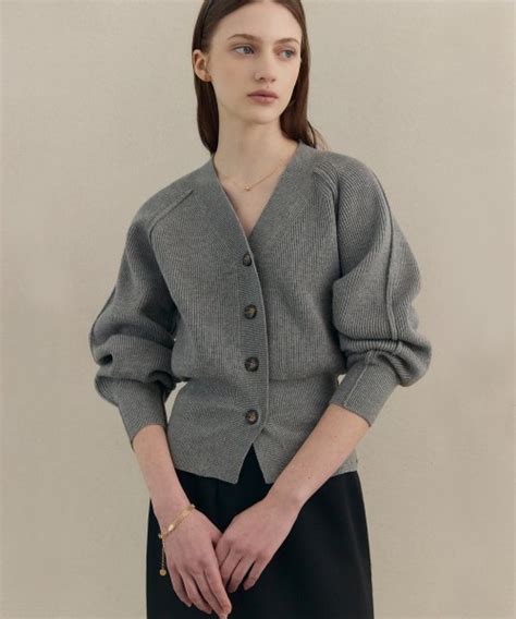 Musinsa Oro Volume Soft Knit Cardigan Dim Gray