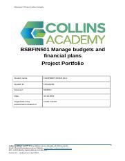 SA 2 BSBFIN501 Attachment 1 Project Portfolio Template 8 Docx