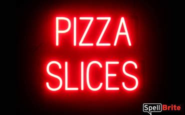 Red LED PIZZA SLICES Sign Neon Sign Look With LED Lights