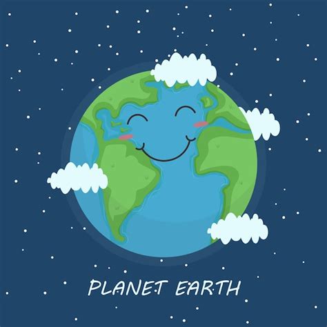 Premium Vector Happy Earth Day Planet Earth Cartoon Character Smiling