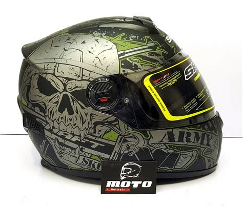 Casco Integral Shaft Certificacion Ece 22 05 Army Skull Vde 1 429