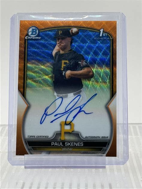 Paul Skenes Bowman Draft Cda Ps Chrome Dp Auto Orange Wave