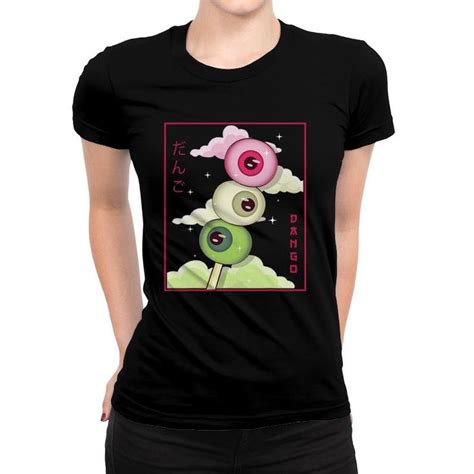 Weirdcore Aesthetic Kawaii Japanese Dango Mochi Eyeballs Women T Shirt