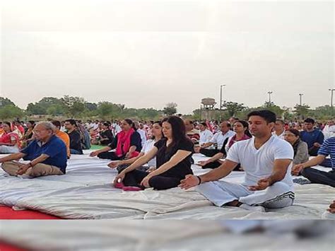 Citizens Gathered On Yoga Day Yoga Instructor Taught Different Types Of