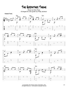 The Godfather Theme - Fingerstyle Guitar Tab | FreeWheelinGuitar.com