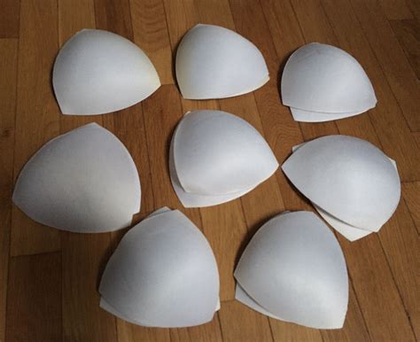 Sew In White Teardrop Bra Cups Pads Inserts 8 Pairs Size L Xl Ebay