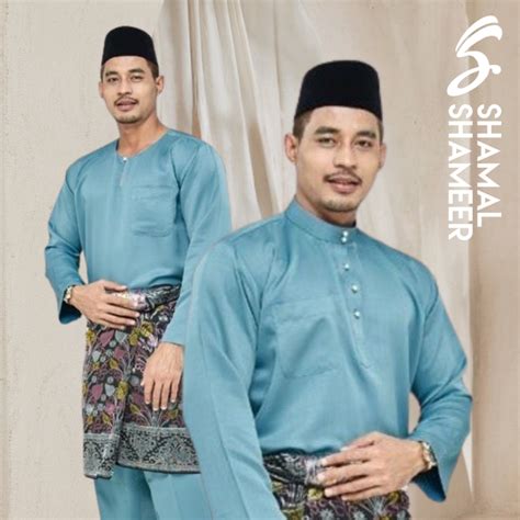 BAJU MELAYU SMOKEY POWDER BLUE COLOUR TELUK BELANGA CEKAK MUSANG 2024