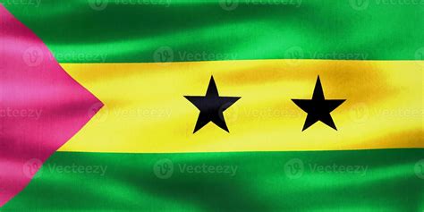 D Illustration Of A Sao Tome And Principe Flag Realistic Waving