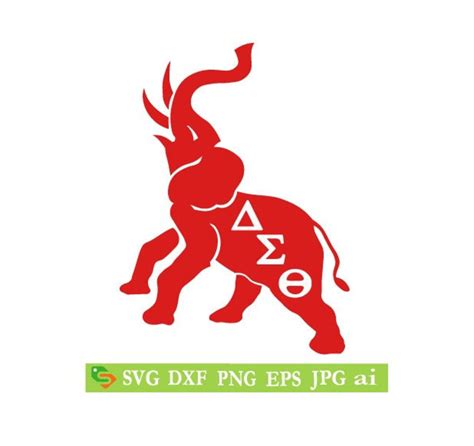 Delta Sigma Theta AEO Elephant Cut File Silhouettecricut Etsy