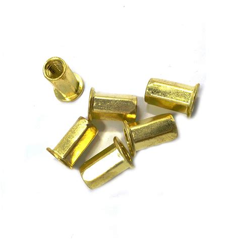 Brass Rivet Nut Flat Head Full Hex Body Open End Blind Rivet Nut