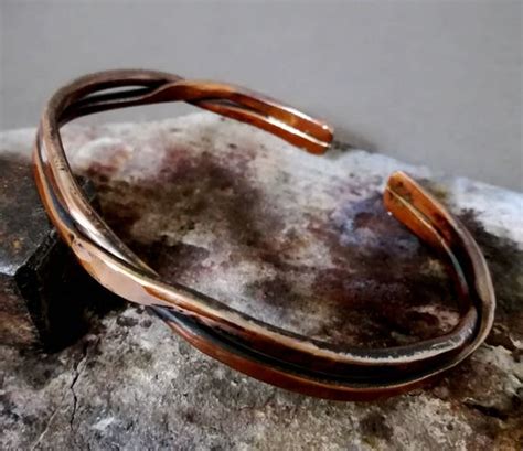 Men S Copper Bracelet Handmade Copper Bracelet Twisted Etsy Uk