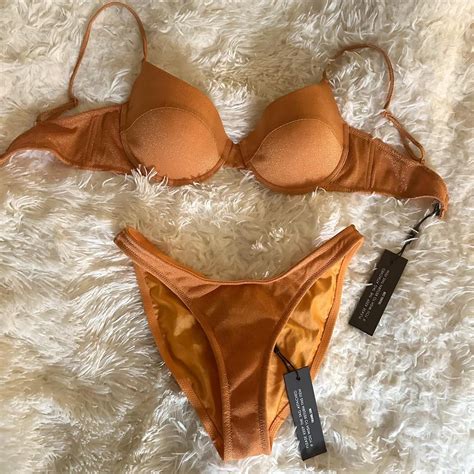 BNWT Triangl Orange Sparkle Bikini Bottoms Size M Depop