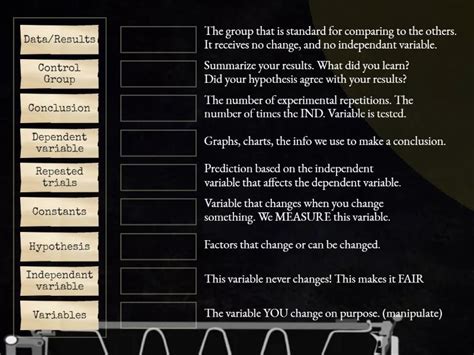 Experiment Terminology Match Up