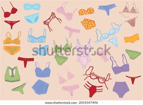Collection Stylish Womens Lingerie Set Hand Stock Vector Royalty Free 2054347496 Shutterstock