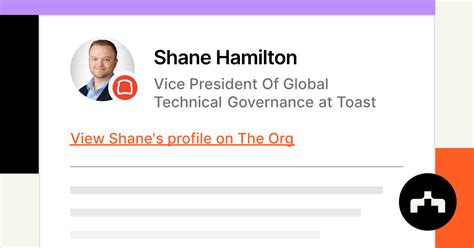 Shane Hamilton Vice President Of Global Technical Governance At Toast