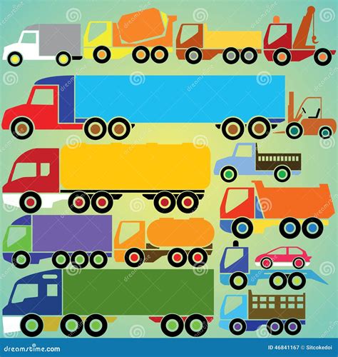 colorful truck icons stock vector illustration  truck