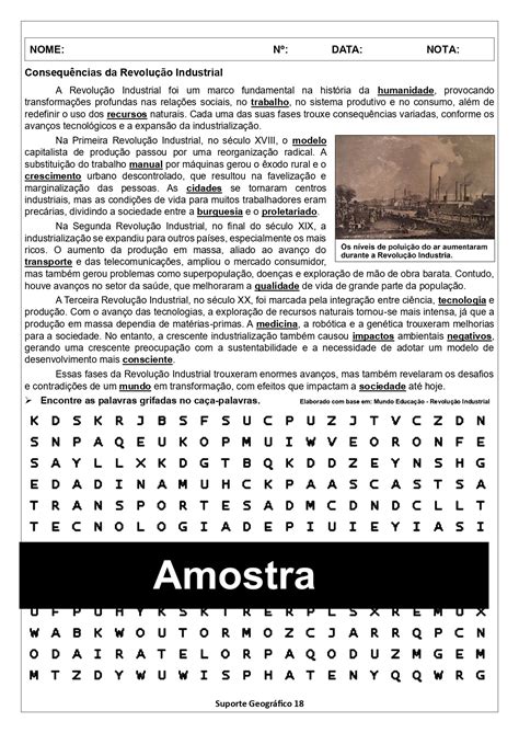 Atividades Sobre A Revolução Industrial