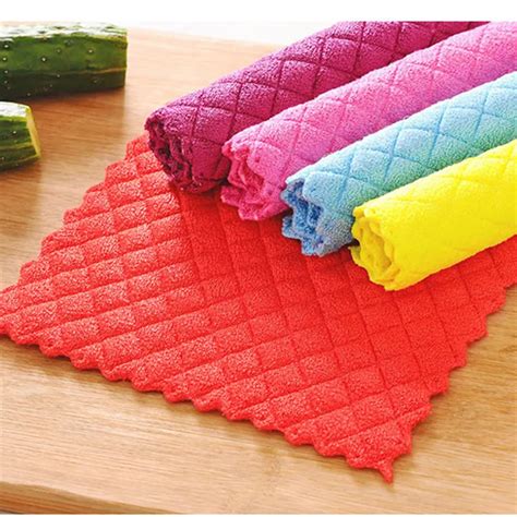 High Efficient Anti Grease Color Dish Cloth Bamboo Fiber Washing Towel