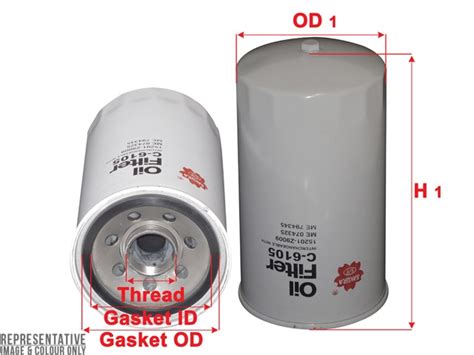 C-6105 - Oil Filter - Sakura Filters Equivalent - C-6105 - ES-15551 ...
