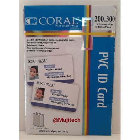 Jual Kertas Pvc Bahan Id Card Coral A Isi Lembar Kab Tangerang