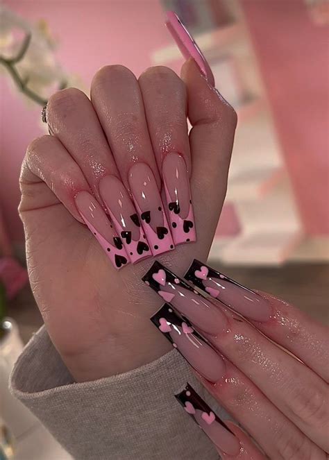 Valentine S Day Press On Nails XXL Colored Acrylic Nails Stylish