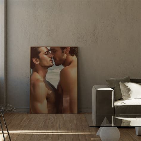 Romantic Male Nude Photo Masculine And Muscular Gay Couple Embracing