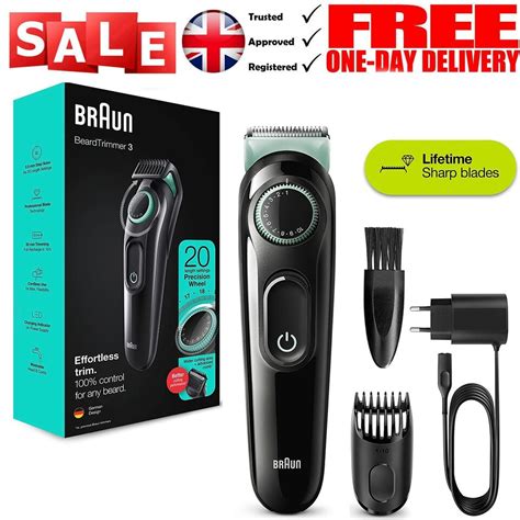 Braun Beard Trimmer Length Settings Mens Hair Clipper Shaver