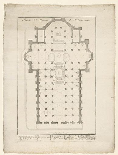 Floor plan of Milan Cathedral free public domain image | Look and Learn