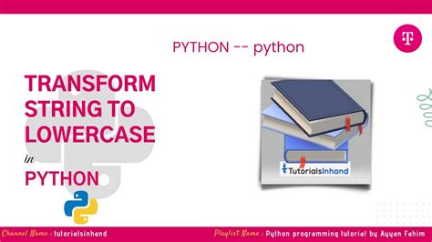 Convert String To Lowercase Python Youtube