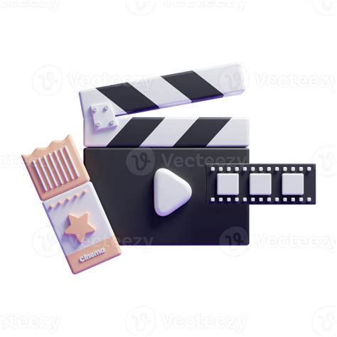 3d Clapperboard Movie Clapper Board Icon Illustration 27578308 Png