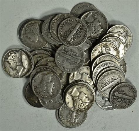 (50) 90 % SILVER MERCURY DIMES sold at auction on 16th May | Silver City Auctions